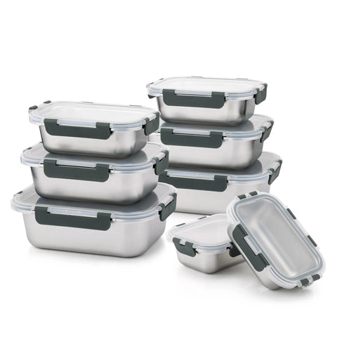 Cuiselect front view of lunch box set showing durable stainless steel benefits