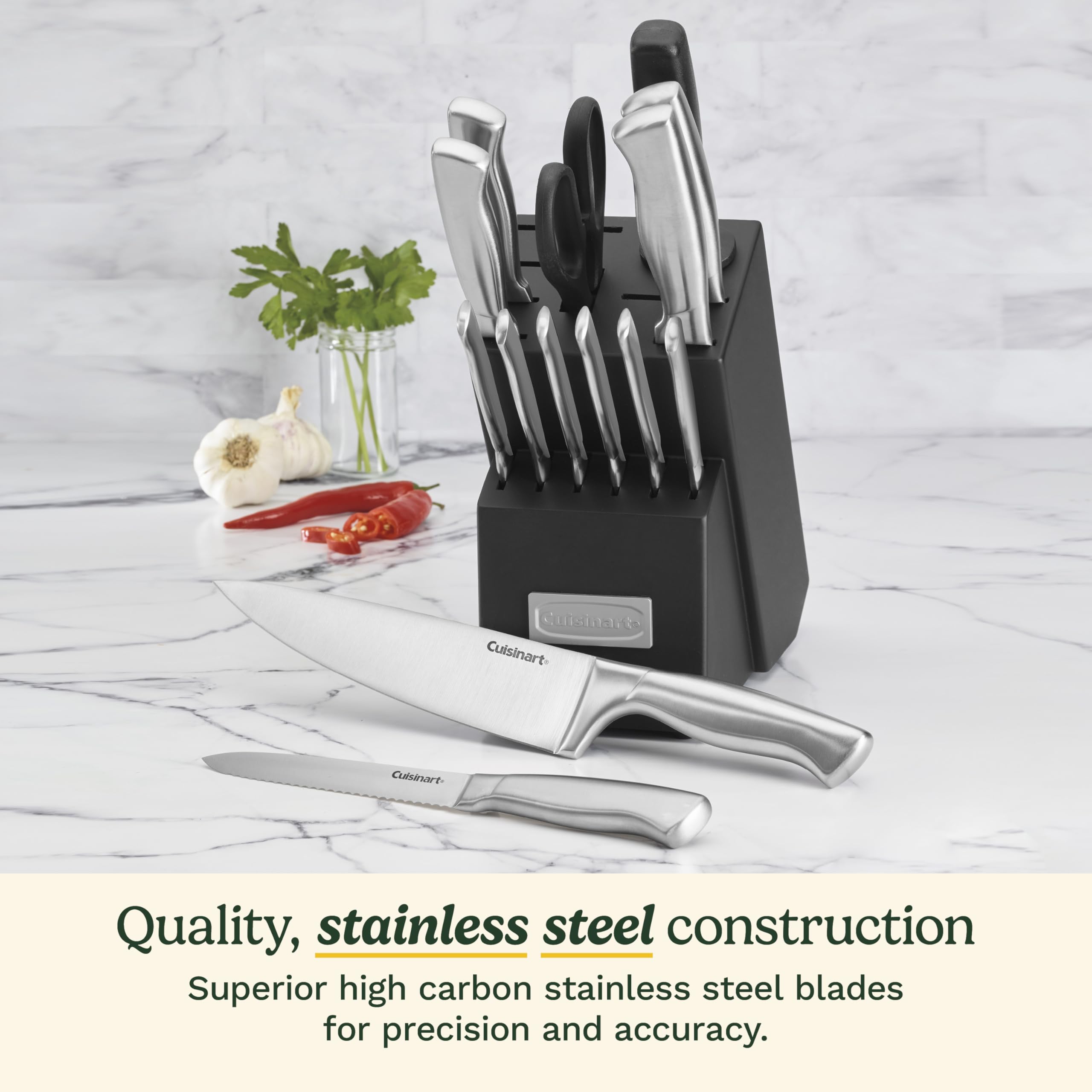 Cuisinart closeup of precision-tapered blade edge illustrating sharpness and long-lasting performance