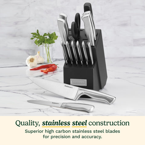 Cuisinart closeup of precision-tapered blade edge illustrating sharpness and long-lasting performance