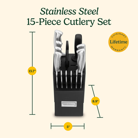 Cuisinart knife block next to common items showing size and countertop footprint for space planning