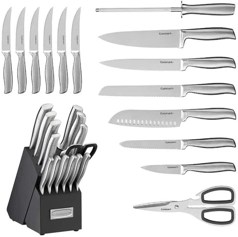 cuisinart bread knife slicing baguette showing serrated precision and intact crumbs benefit