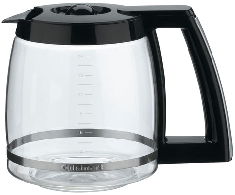 Cuisinart front view carafe showing 14-cup capacity and clear markings for accurate pours