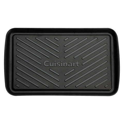 Cuisinart tray being carried fully loaded to table showing lightweight strength