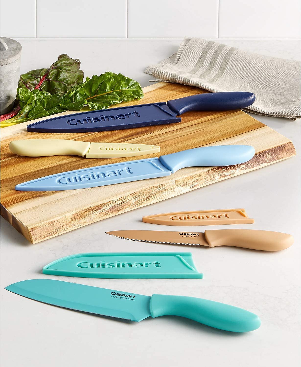 Cuisinart close-up of ceramic-coated blade highlighting smooth nonstick surface for easier slicing