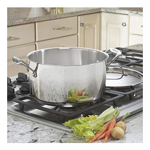 Close-up of Cuisinart lid and riveted cool-grip handle highlighting secure grip and dripless pour