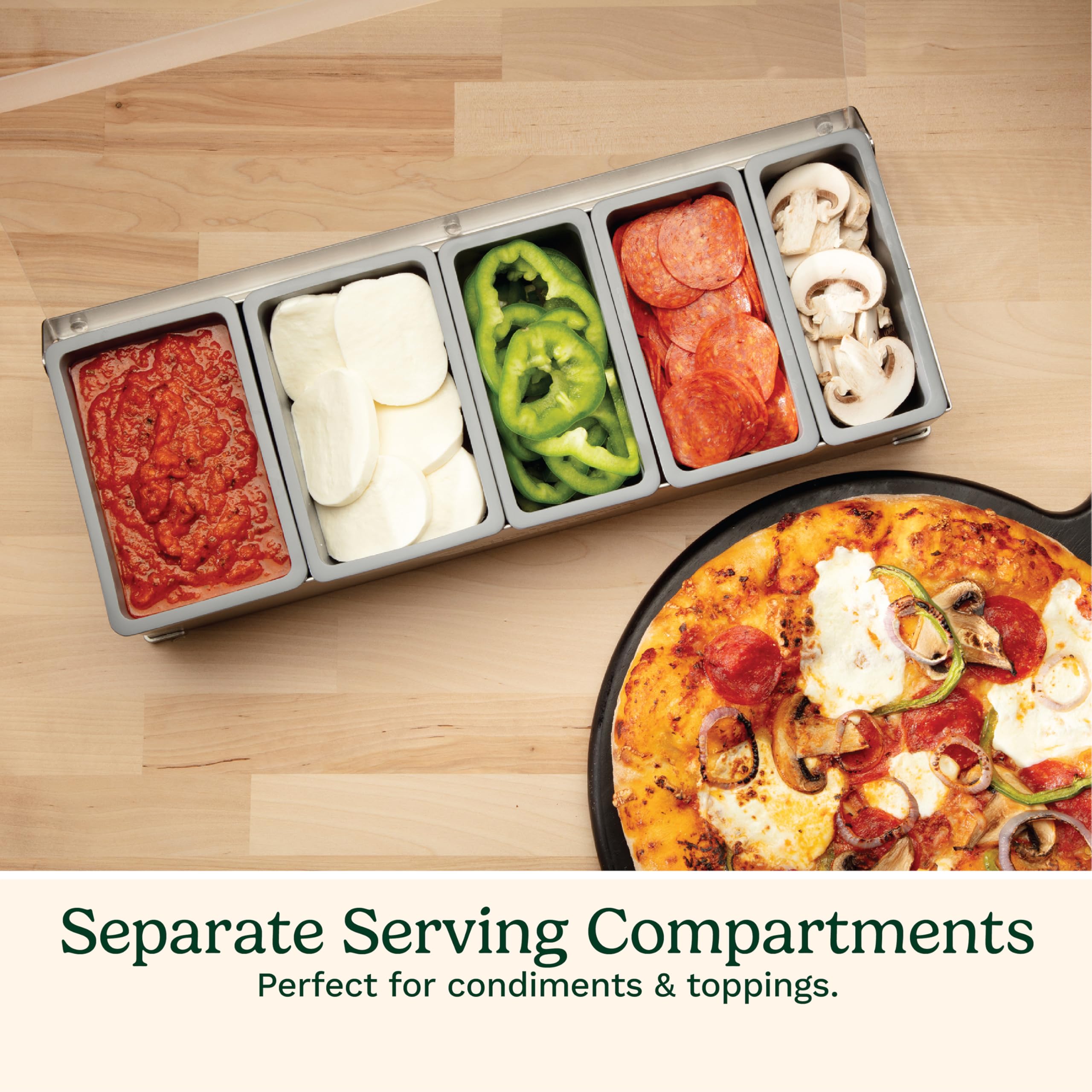 Cuisinart close-up of translucent lid protecting toppings and remaining visible