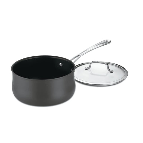 Cuisinart Contour saucepan front view shows sleek finish and durable nonstick
