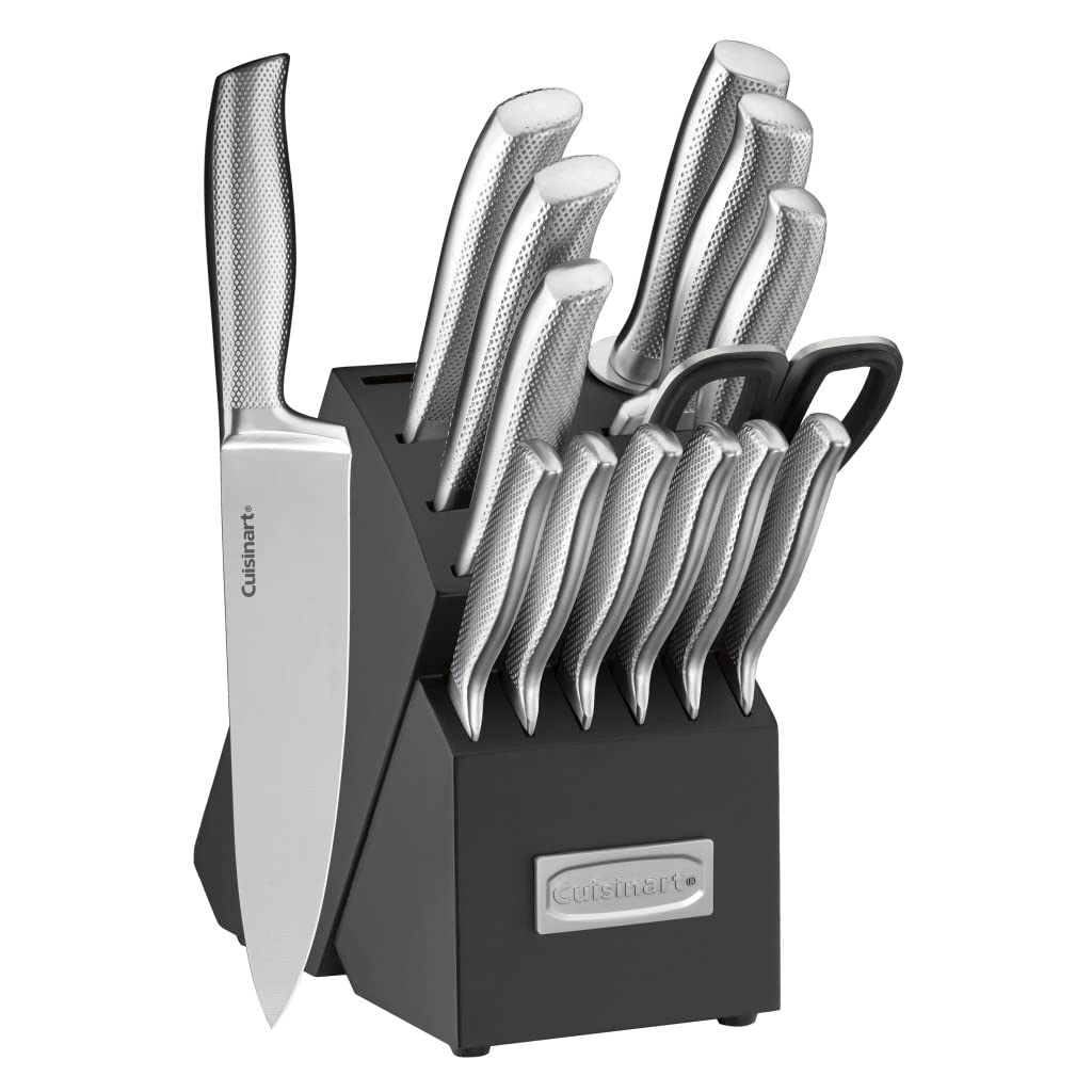 cuisinart cutlery block front view showing full 15-piece set and organized storage benefit