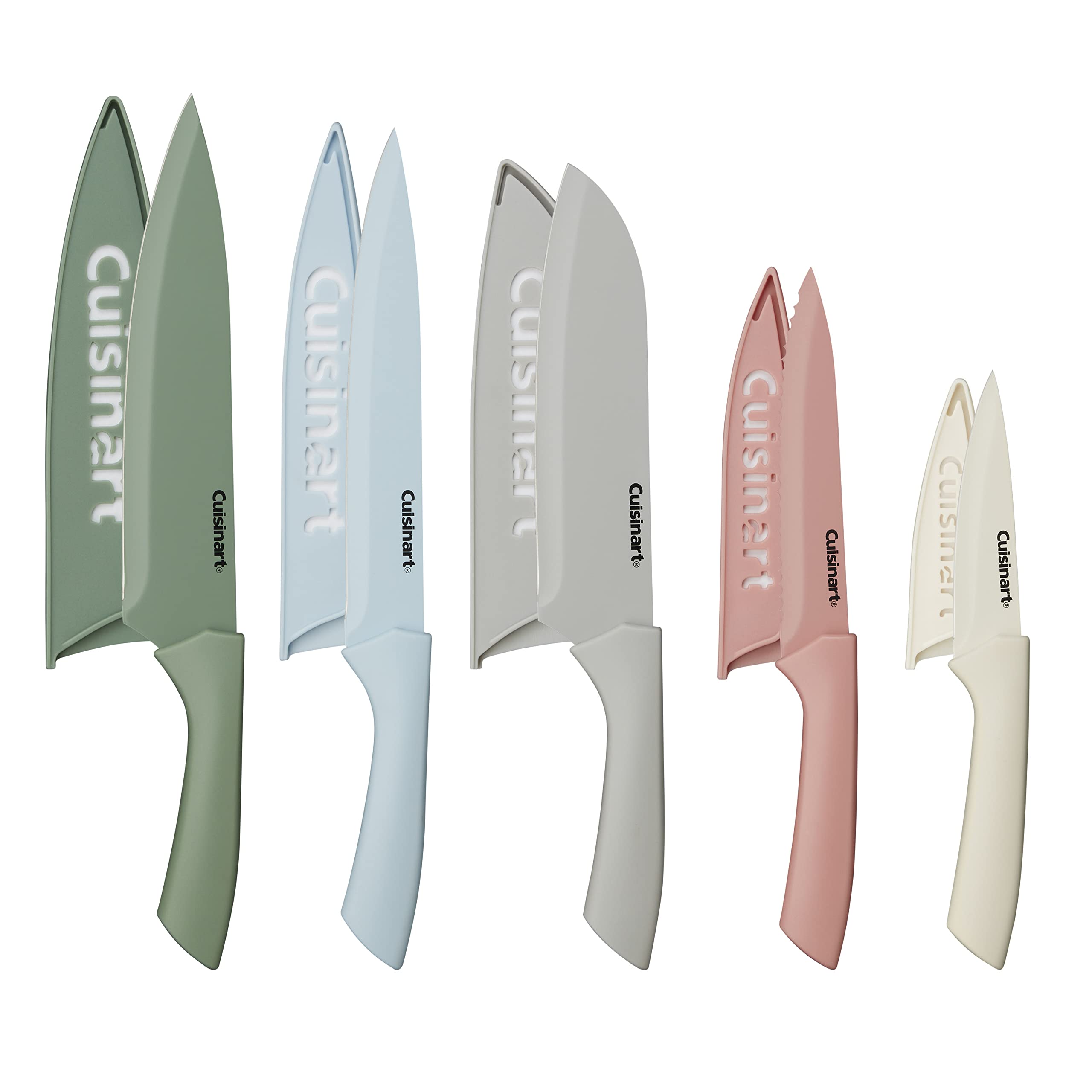Cuisinart set front packaging showing all knives and blade guards for easy identification