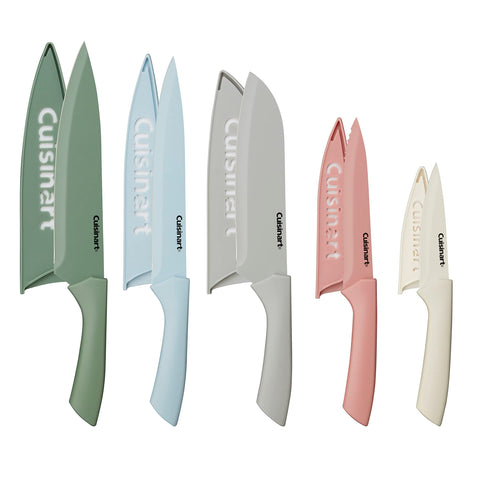 Cuisinart set front packaging showing all knives and blade guards for easy identification
