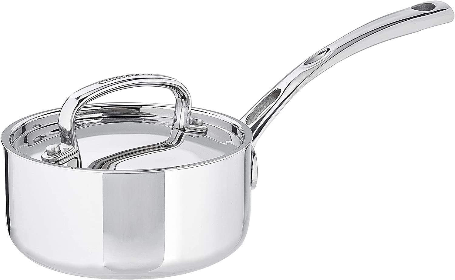 Cuisinart lid and stay-cool handle detail demonstrating safer grip and durable construction