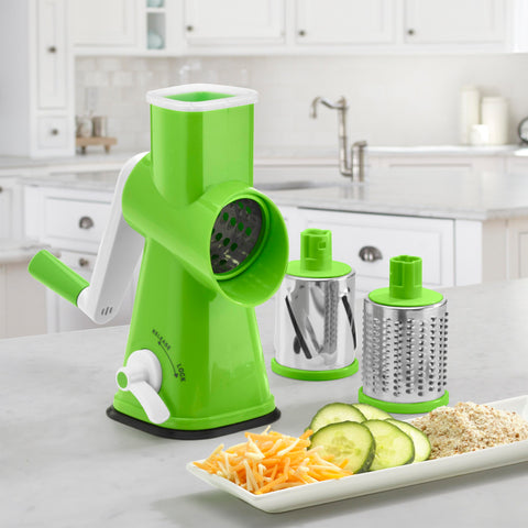 Cuisinart Fresh Slice beside ruler and cabinet to show compact size and easy storage