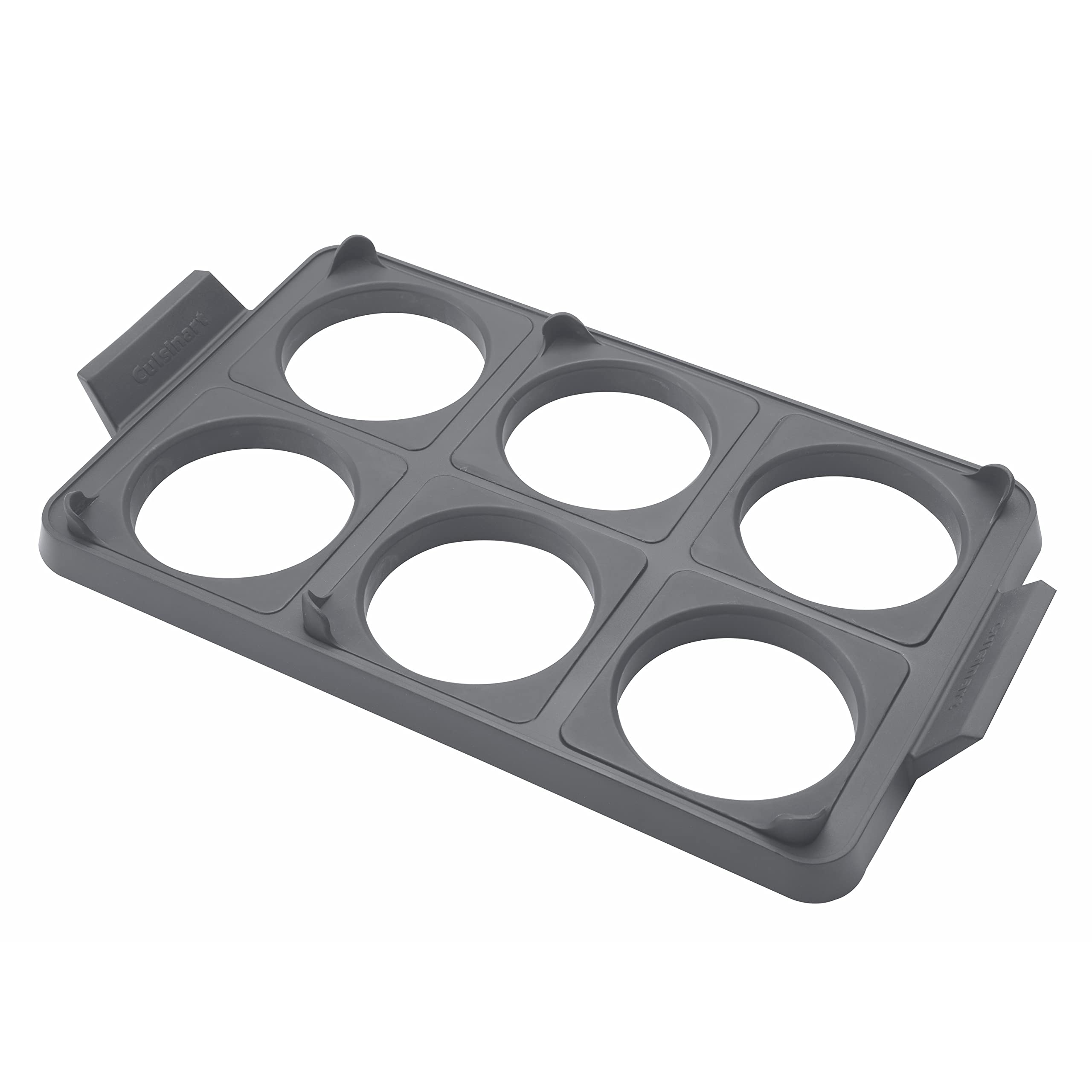 Cuisinart front view of egg ring tray showing compact storage and brand reliability