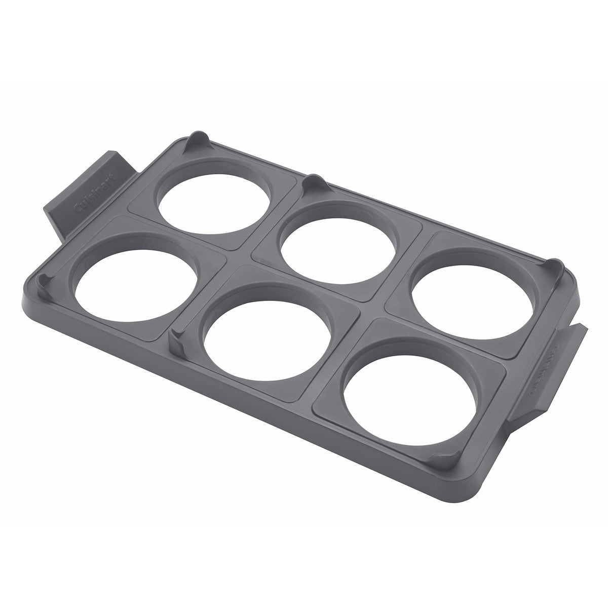 Cuisinart front view of egg ring tray showing compact storage and brand reliability