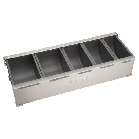 Cuisinart front view of station showing neat condiment organization