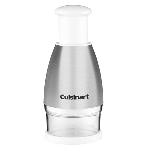 Cuisinart front view white chopper showing compact design and quick prep benefit