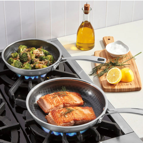 Cuisinart cast stainless cool-grip handle close-up for comfortable control