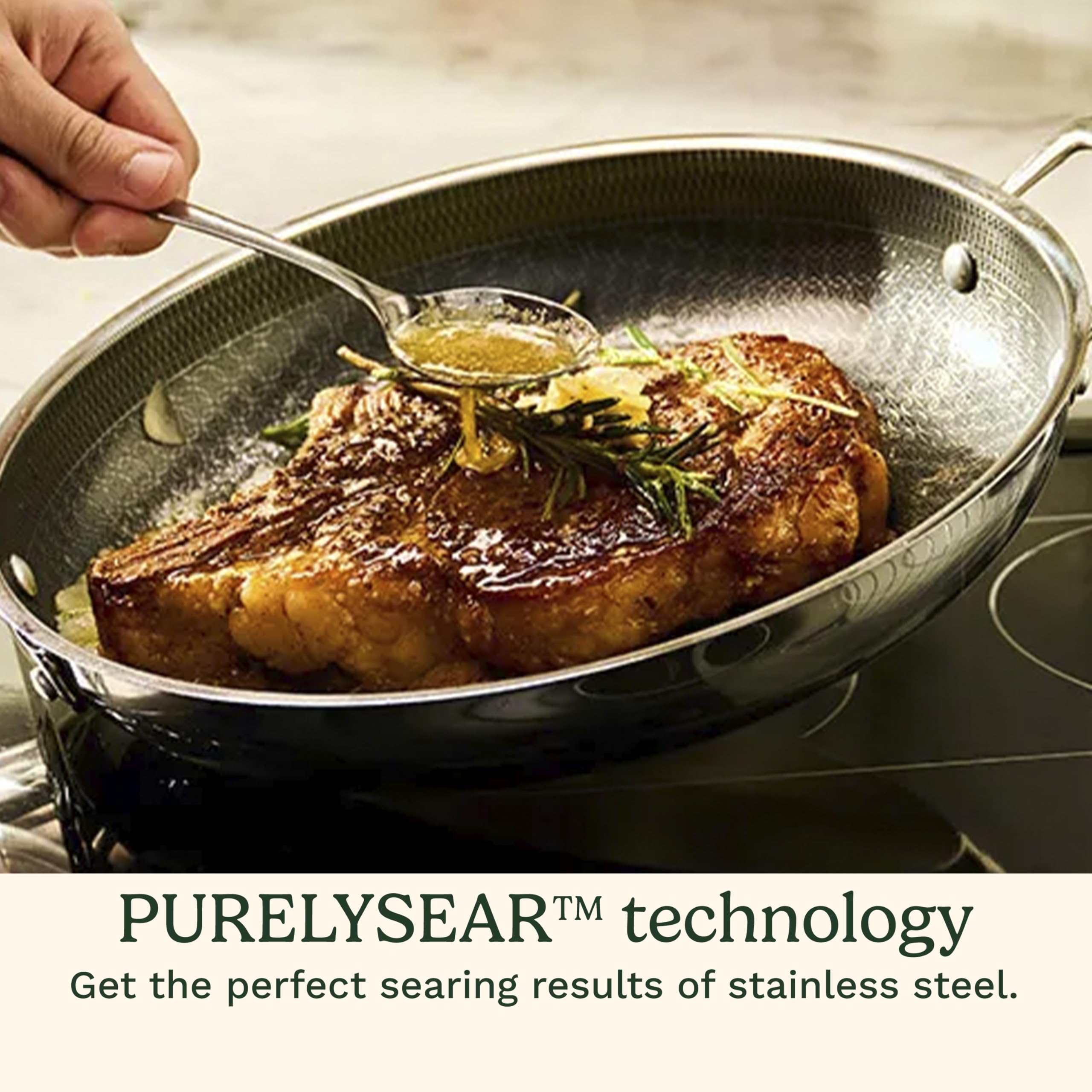 Cuisinart FusionPlus interior showing stainless peaks and ceramic valleys for searing