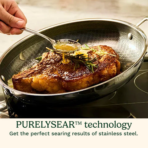 Cuisinart FusionPlus interior showing stainless peaks and ceramic valleys for searing