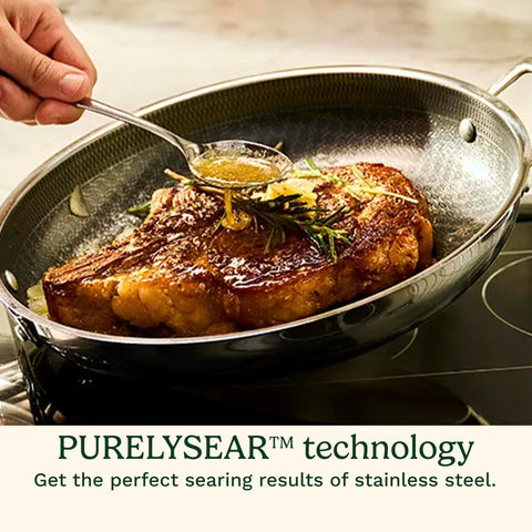 Cuisinart FusionPlus tempered glass lid closeup, enabling monitored cooking