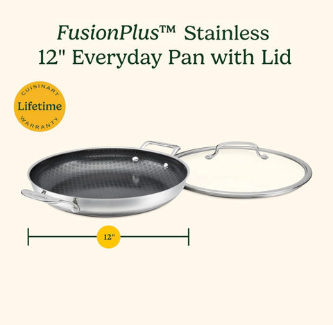 Cuisinart FusionPlus next to ruler for scale, illustrating 12-inch cooking area