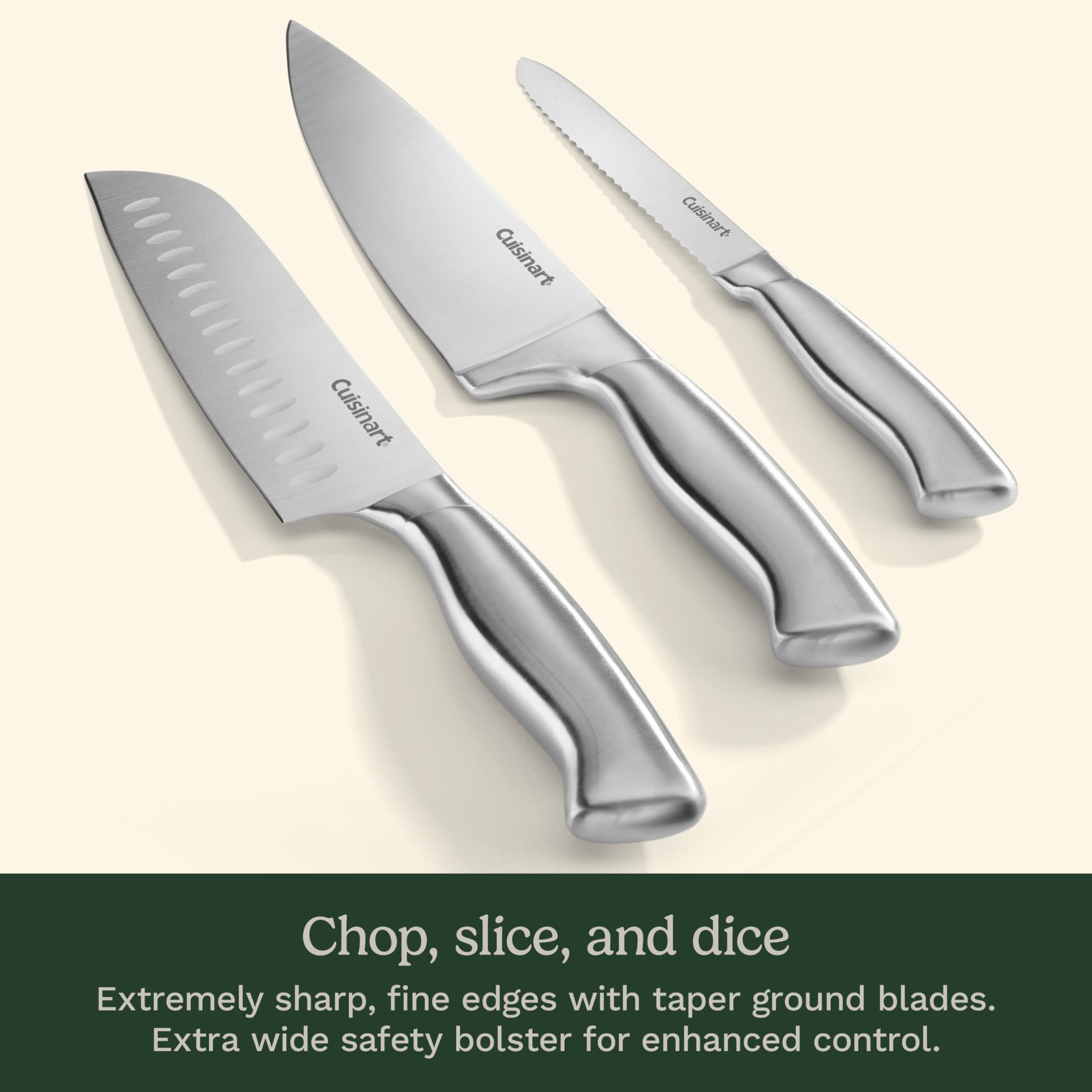 Cuisinart ergonomic hollow-handle detail demonstrating comfortable grip and lightweight control