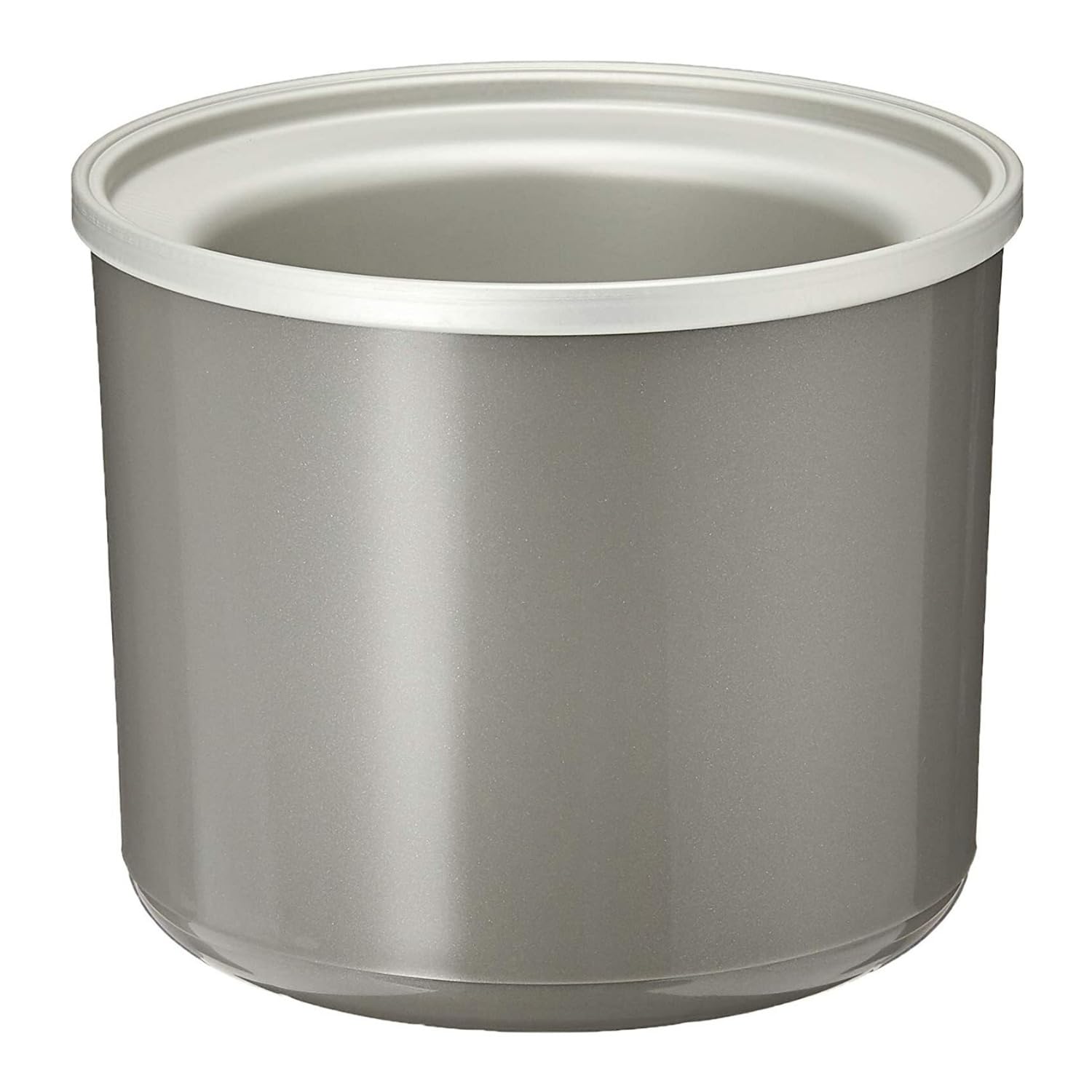 Cuisinart front view of stainless steel 2-quart freezer bowl showing durable design and ready storage
