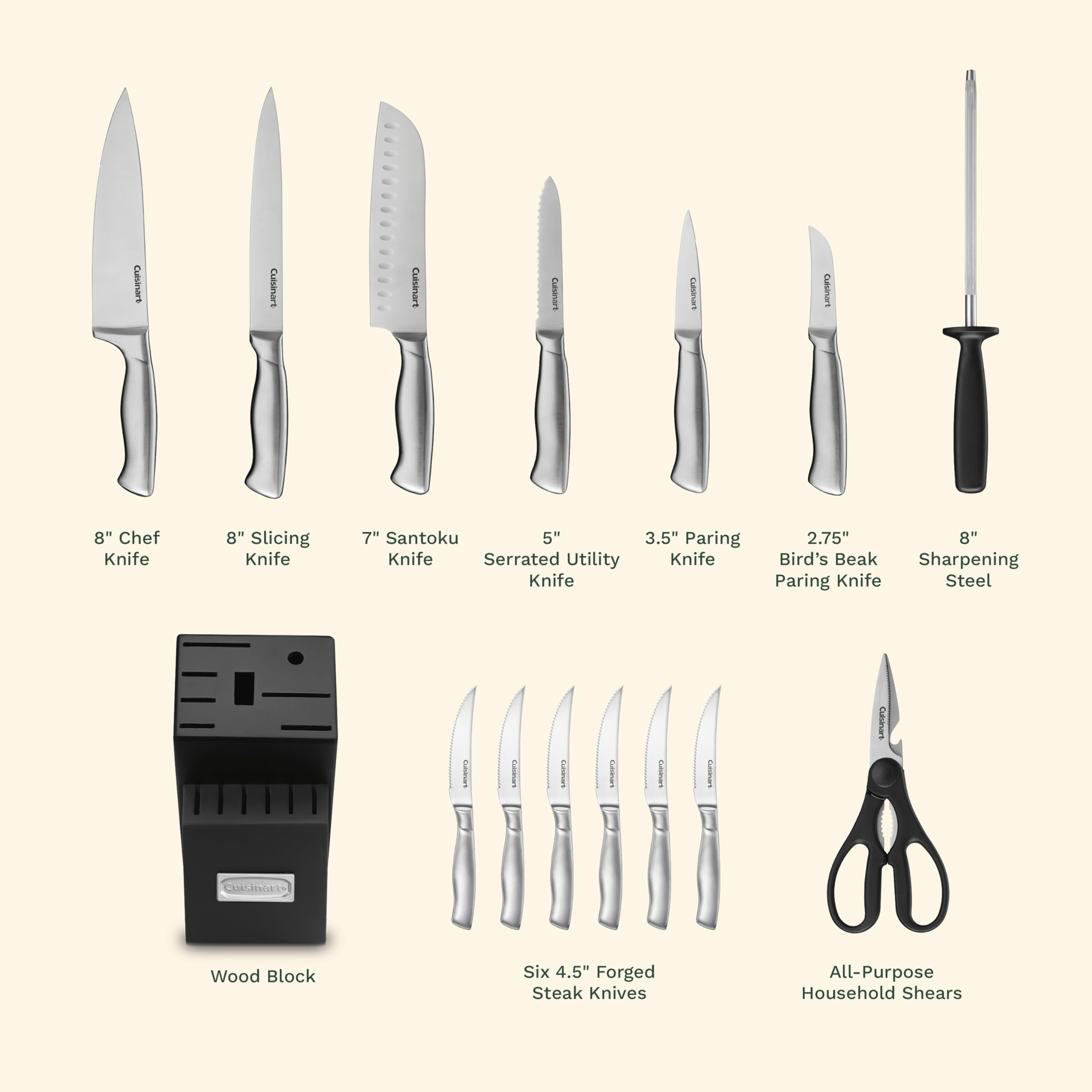 Cuisinart chef knife in use chopping vegetables to show efficient slicing and everyday utility
