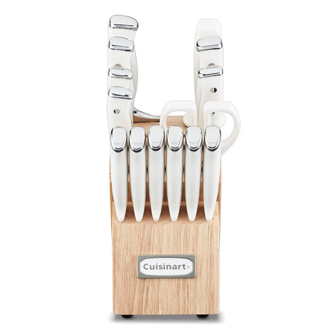 Cuisinart close-up of high-carbon stainless blade edge, precision cutting benefit