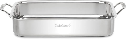 Cuisinart lasagna pan in oven with lasagna inside demonstrating even baking