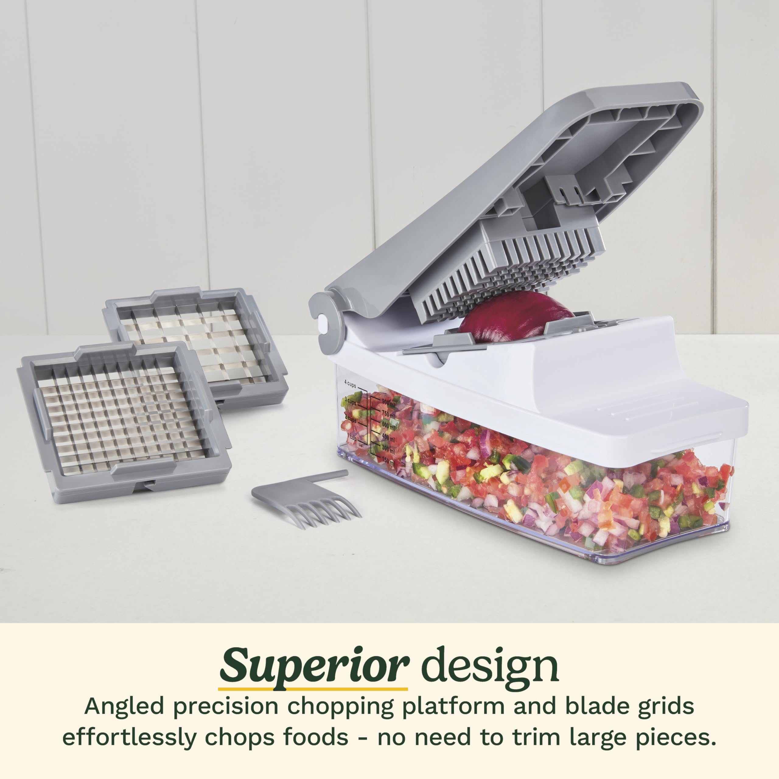 Cuisinart PrepExpress large stainless-steel grid detail for uniform chunky cuts and fries