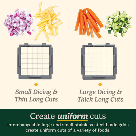 Cuisinart PrepExpress small stainless-steel grid closeup for fine dicing and salsa-ready pieces