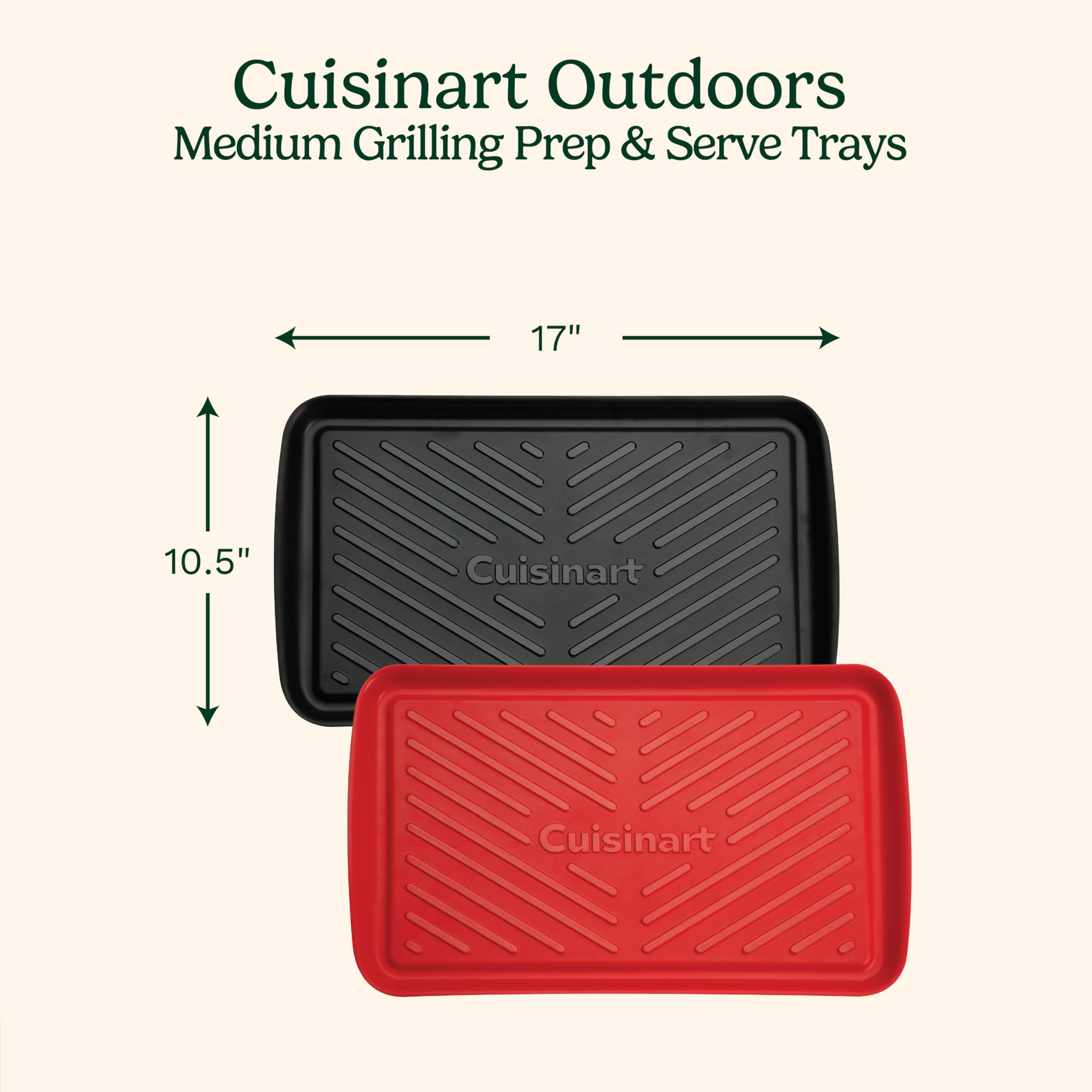 Cuisinart red prep tray holding raw chicken to prevent cross-contamination