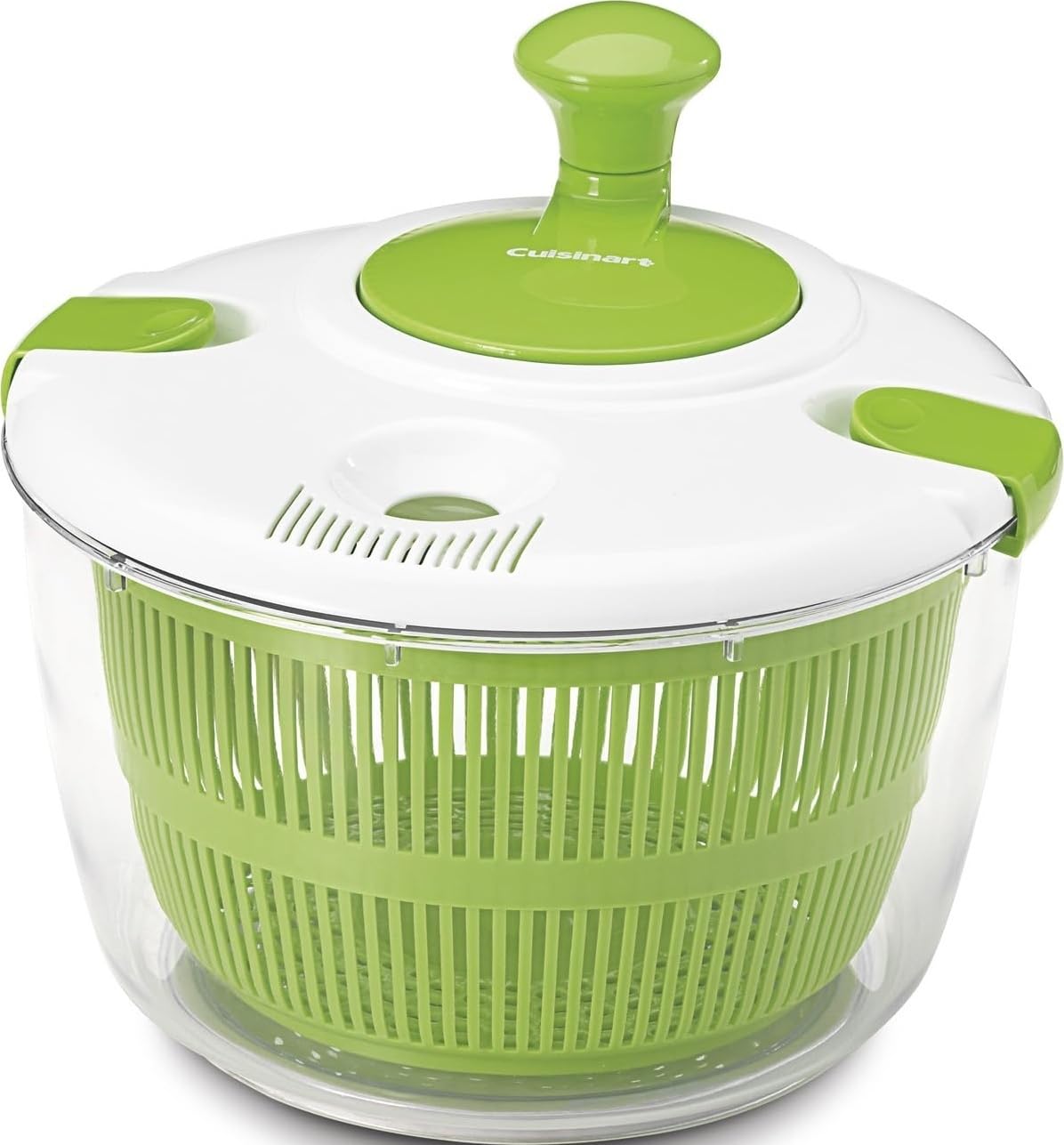 Cuisinart front view showing whole 5-qt spinner with clear bowl for easy identification and benefit