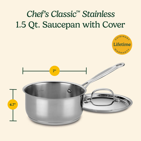 Cuisinart saucepan size comparison beside cup for compact storage benefit