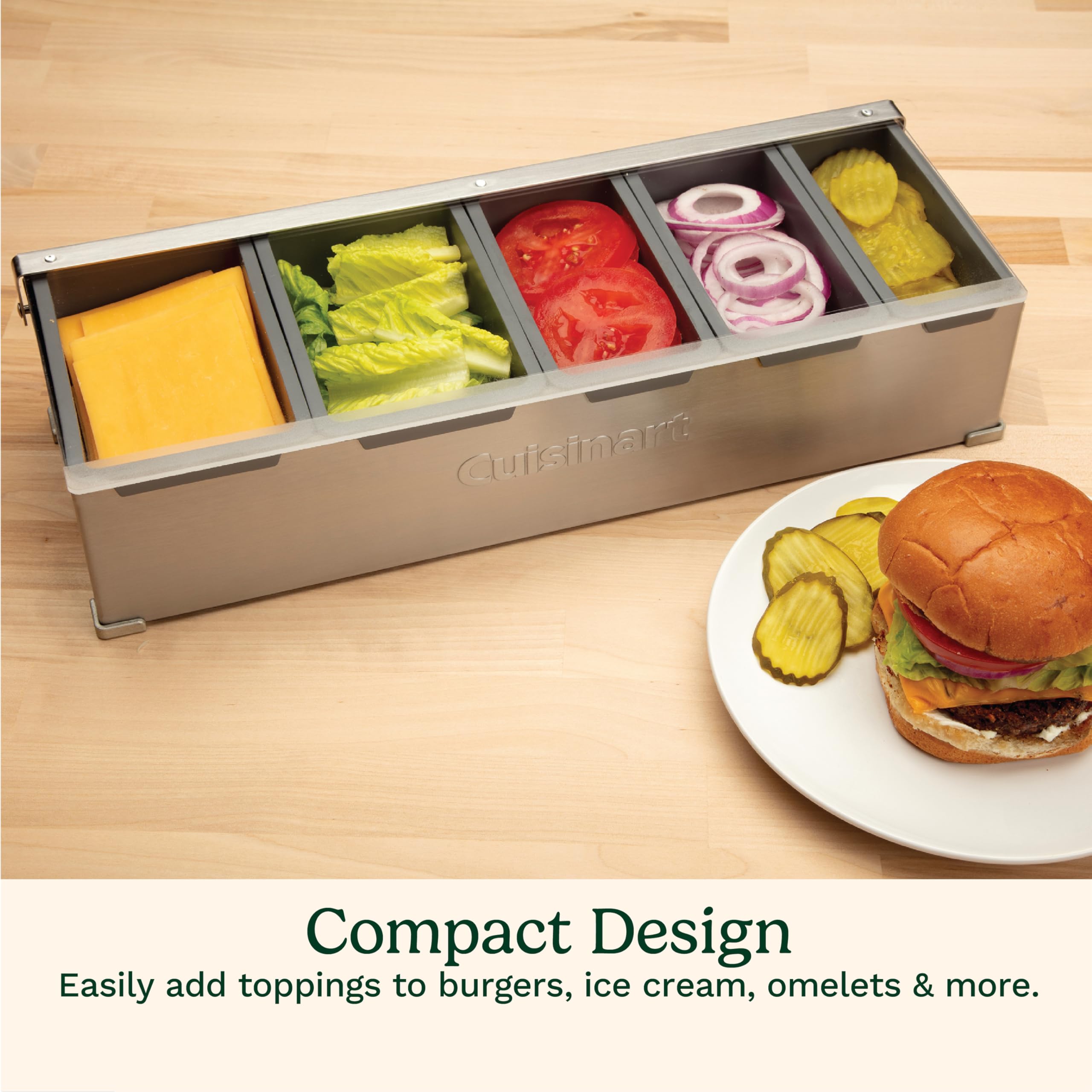 Cuisinart held in hand to show compact size and easy portability