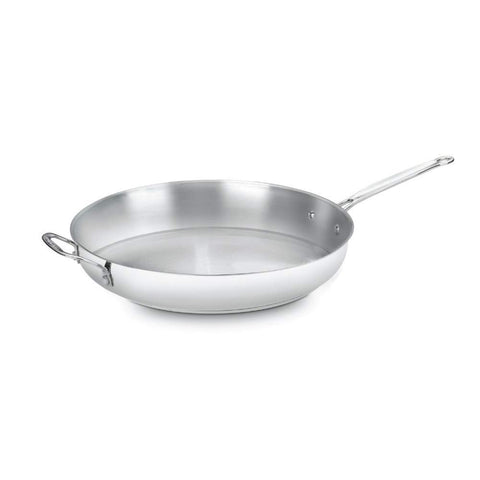 Cuisinart skillet front view showing mirror finish and polished handles for durable style