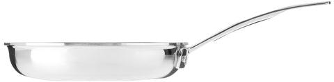Cuisinart skillet handle detail highlighting riveted cast-stainless grip and stability