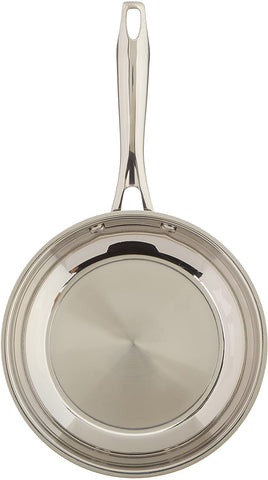 Cuisinart skillet riveted handle detail showing secure attachment benefit for durable control