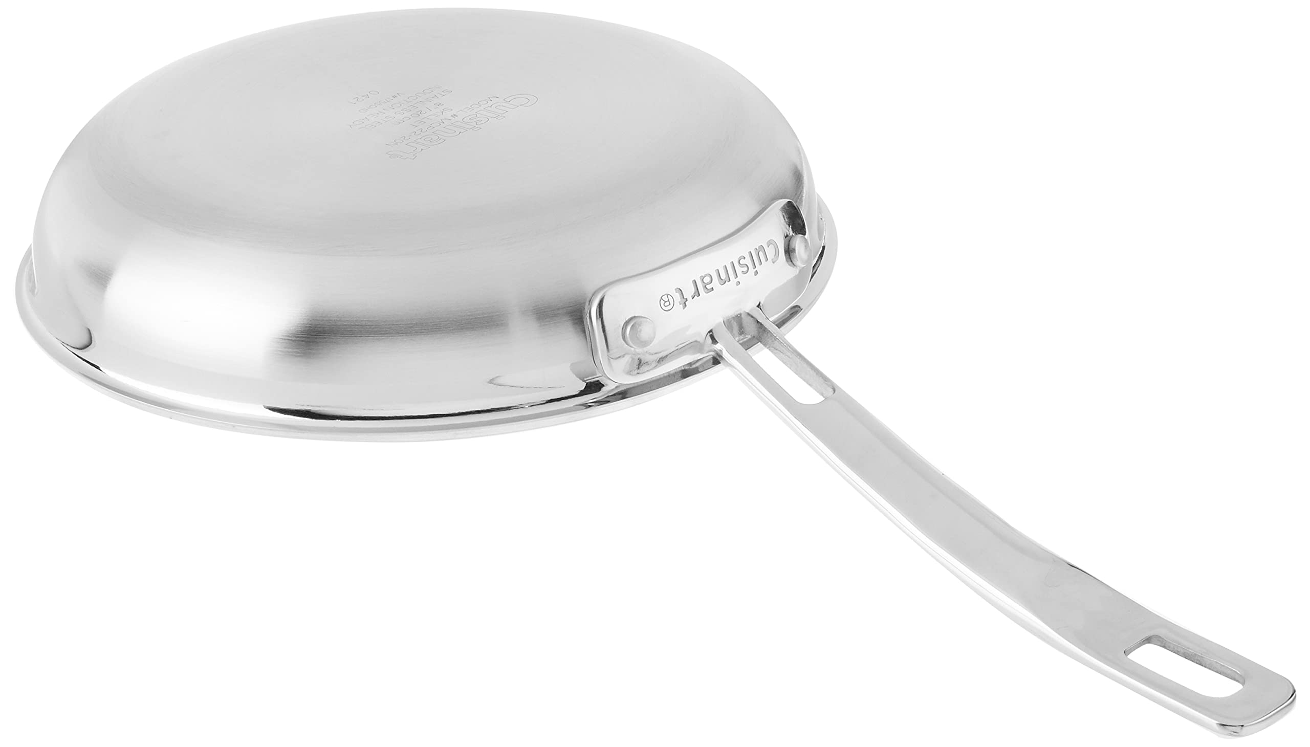 Cuisinart skillet in kitchen with food demonstrating oven-safe finishing benefit