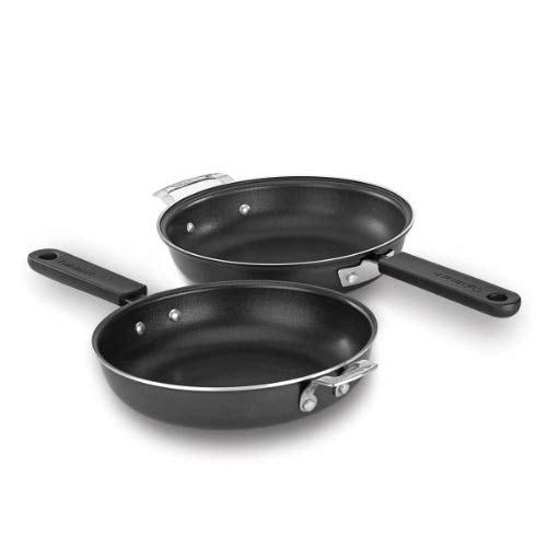 Cuisinart skillets in use flipping a frittata illustrating even browning benefit