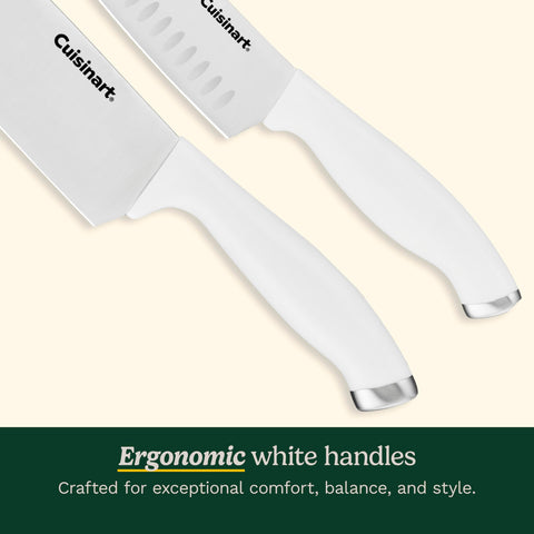 Cuisinart steak knives laid on table offering neat slicing and dining convenience