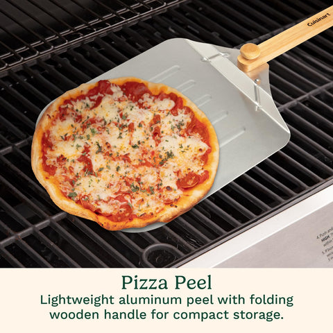 Cuisinart pizza stone inside grill demonstrating high heat retention