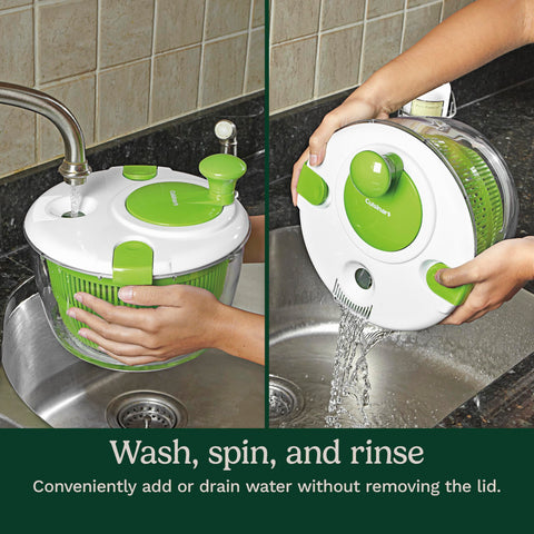 Cuisinart strainer basket detail showing perforations for fast water extraction and even drying