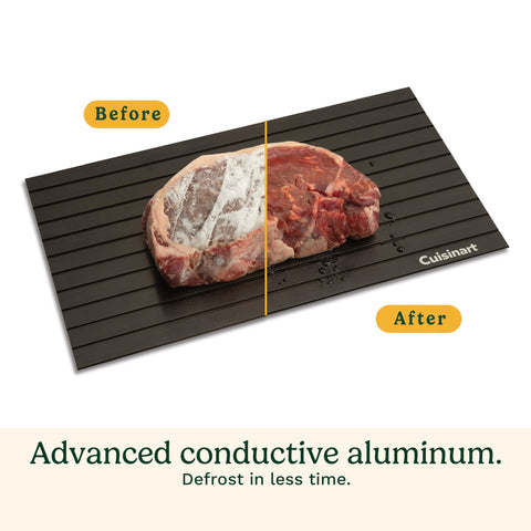 Cuisinart tray with chicken breasts demonstrating even thawing and time savings