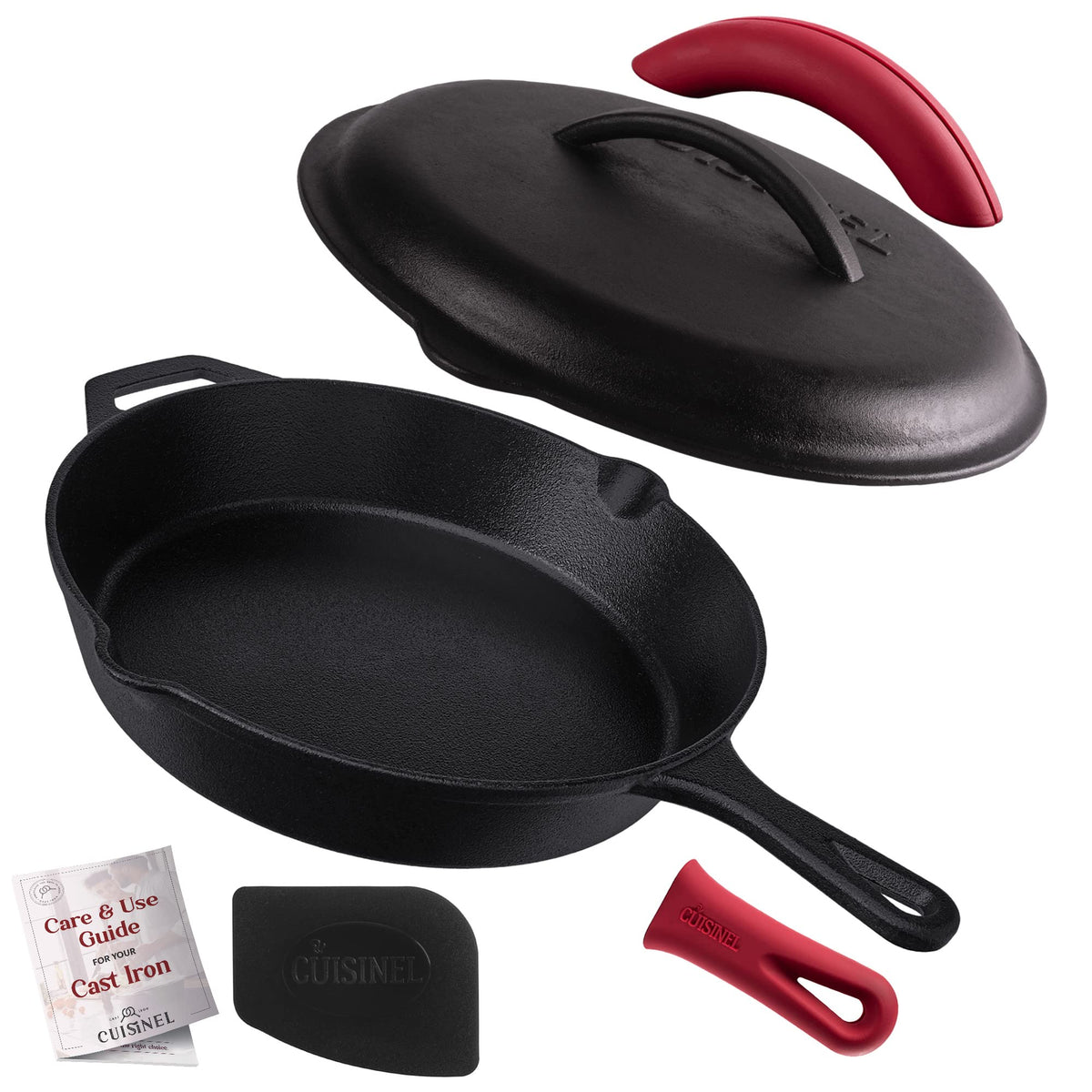 Cuisinel 12-inch skillet front view showing sturdy build and depth