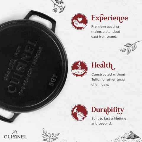 Cuisinel deep pot side profile showing capacity for family meals and casseroles