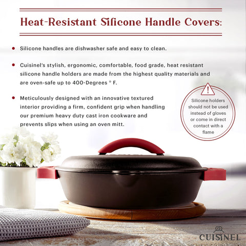 Cuisinel dual handles shown with measuring tape for clear size and scale benefit