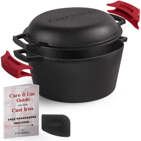 Cuisinel front view of 5-quart Dutch oven showcasing versatility and durable build