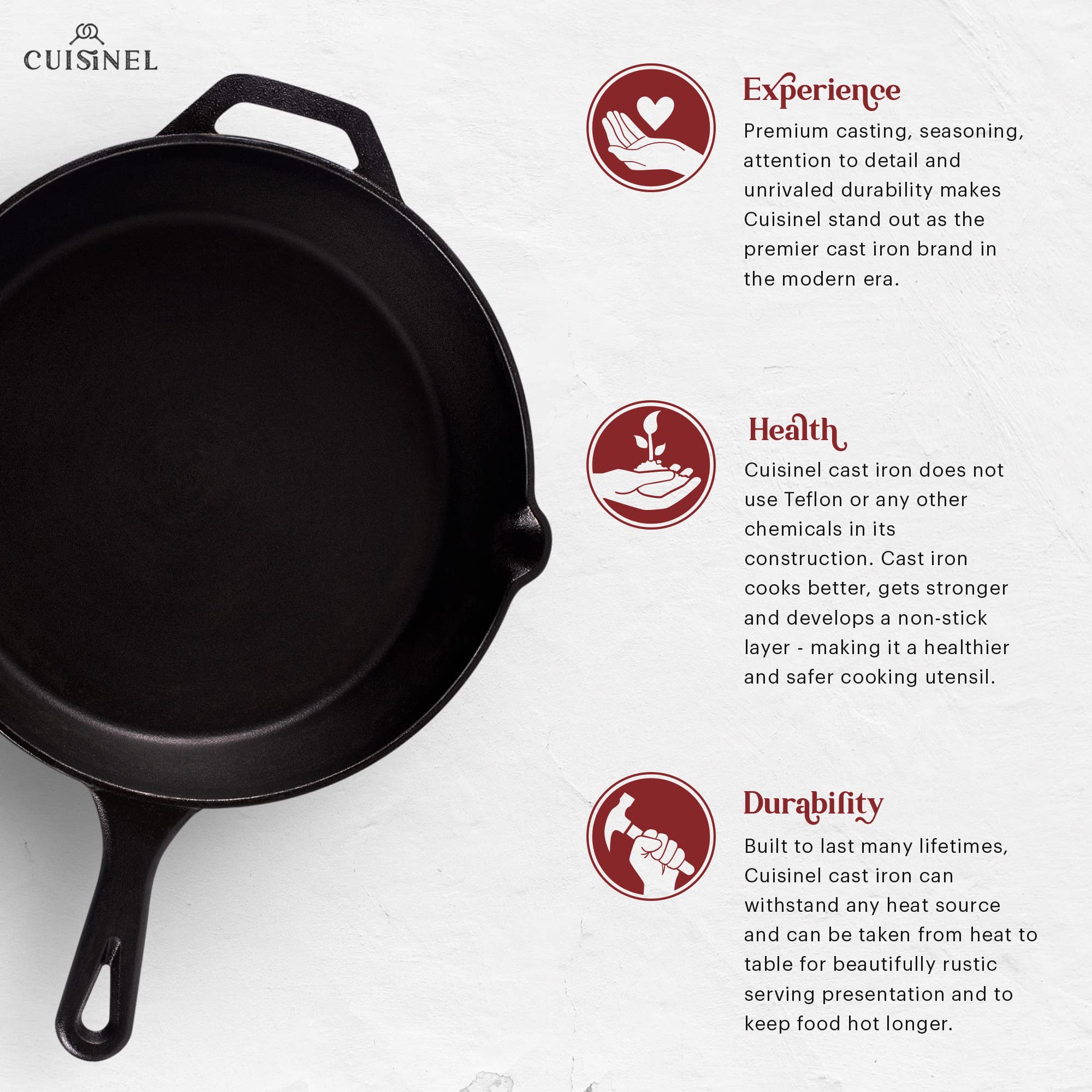 Cuisinel tempered glass lid close-up for visual monitoring and moisture retention